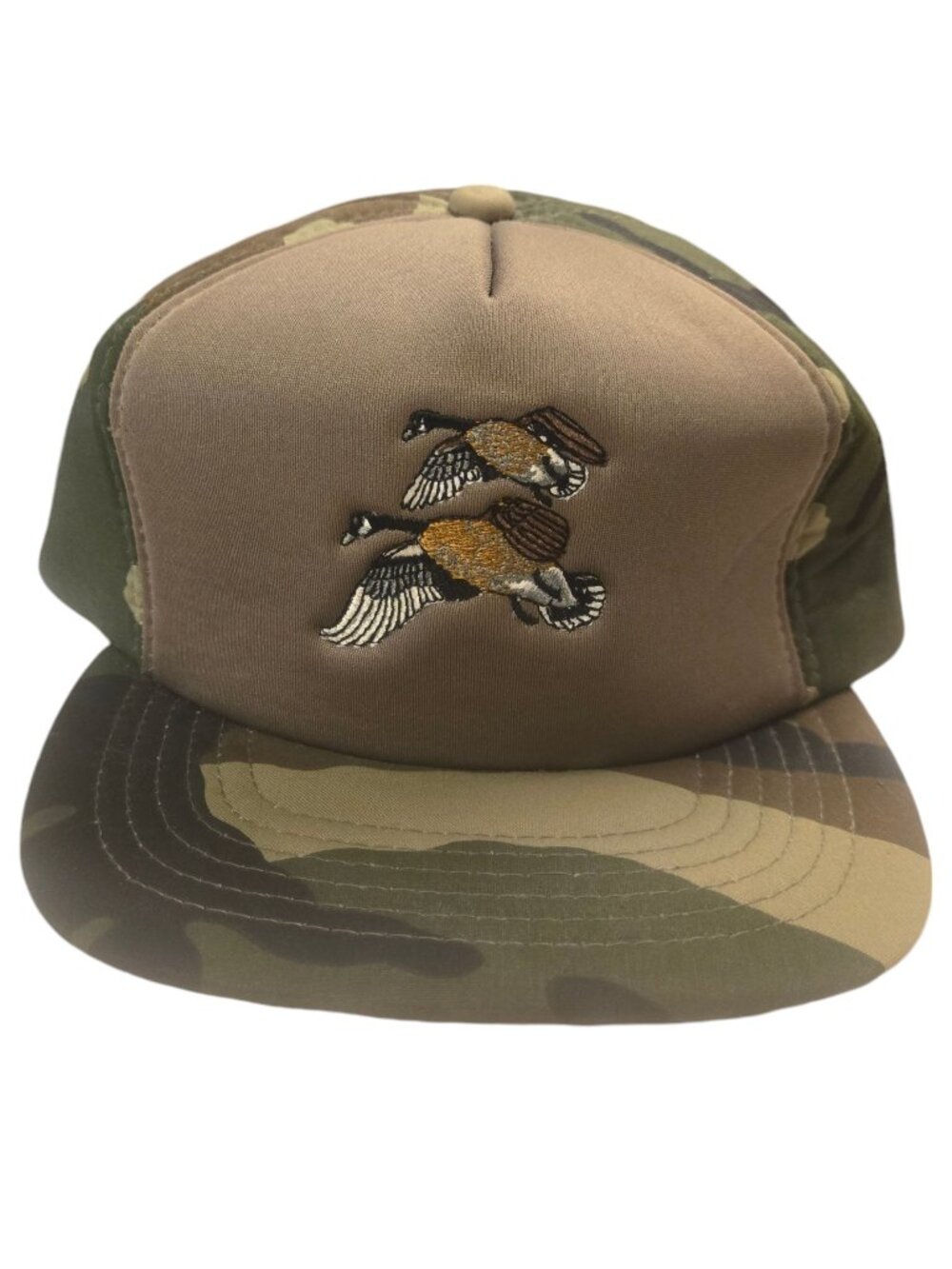 Duck Bay Camouflage Snapback Hat Embroidered Flying Ducks Camo Hunting Hunter